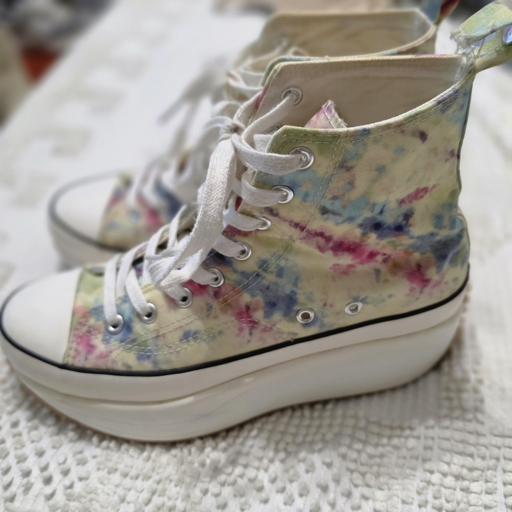 Madden Girl Winnona Psstel Tie Dye Platform High Top Sneakers Women's Size 7.5